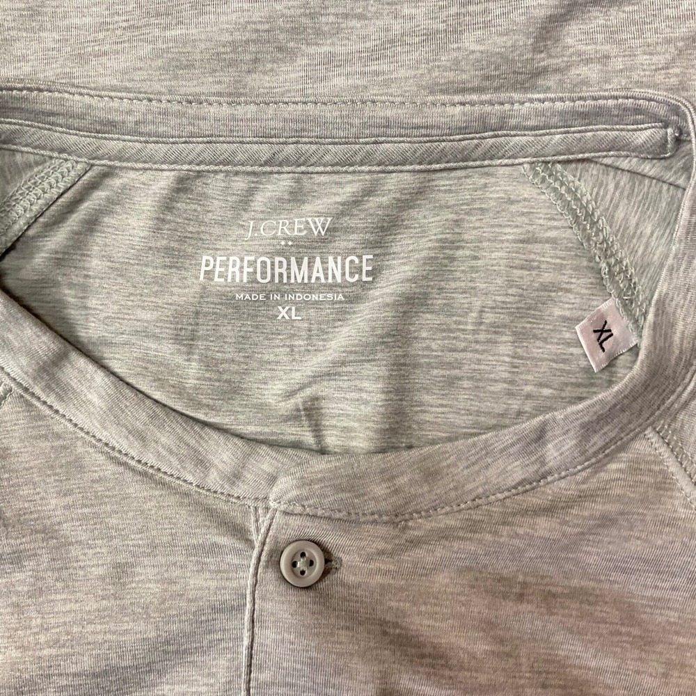 J. Crew Men's‎ Performance Henley T-Shirt Short Sleeve Green  Gray Size XL - Picture 8 of 11